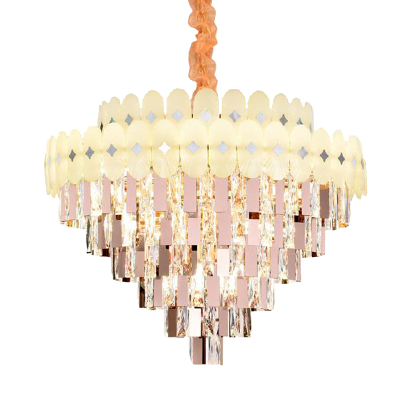 Layered Ceiling Chandelier Contemporary Clear Crystal 12/16/22 Lights Living Room Down Lighting Clearhalo 'Ceiling Lights' 'Chandeliers' Lighting' options 278745