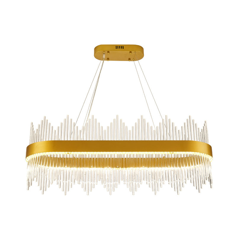 Modern Geometric Chandelier Crystal LED Dining Room Pendant Lighting Fixture in Gold Clearhalo 'Ceiling Lights' 'Chandeliers' Lighting' options 278886