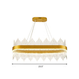 Modern Geometric Chandelier Crystal LED Dining Room Pendant Lighting Fixture in Gold Clearhalo 'Ceiling Lights' 'Chandeliers' Lighting' options 278887