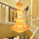Contemporary Layered Crystal Chandelier 15 Lights Hanging Ceiling Light in Gold Clearhalo 'Ceiling Lights' 'Chandeliers' Lighting' options 278927