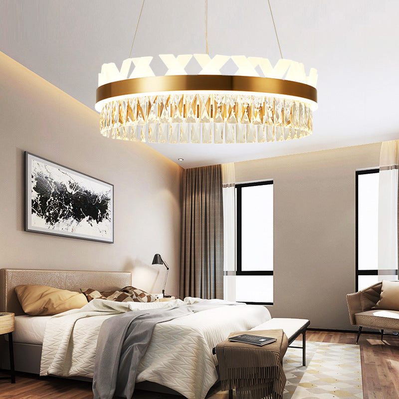 Circle Living Room Chandelier Lighting Fixture LED Simple Drop Pendant in Gold/Black Clearhalo 'Ceiling Lights' 'Pendant Lights' 'Pendants' Lighting' 278948