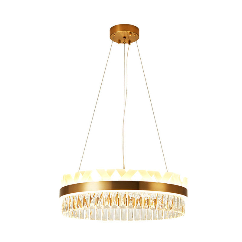 Circle Living Room Chandelier Lighting Fixture LED Simple Drop Pendant in Gold/Black Clearhalo 'Ceiling Lights' 'Pendant Lights' 'Pendants' Lighting' 278949