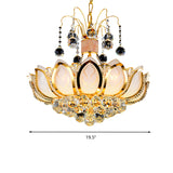 Lotus Crystal Ball Ceiling Chandelier Modernism 4/5/8 Lights Gold Pendant Lighting Fixture Clearhalo 'Ceiling Lights' 'Chandeliers' Lighting' options 279632