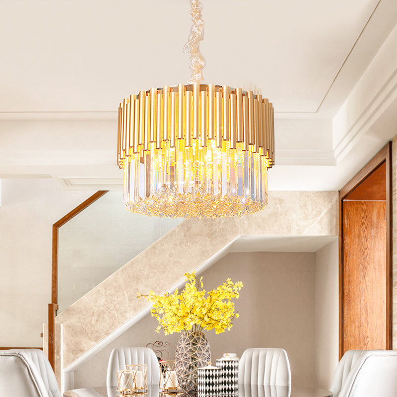 gold drum chandelier