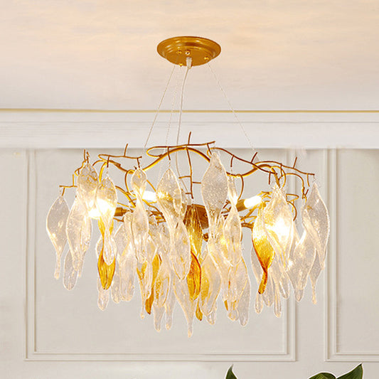 Crystal Spiral Chandelier Lighting Modern 6 Lights Gold LED Hanging Pendant for Dining Room Clearhalo 'Ceiling Lights' 'Chandeliers' 'Modern Chandeliers' 'Modern' Lighting' 280027