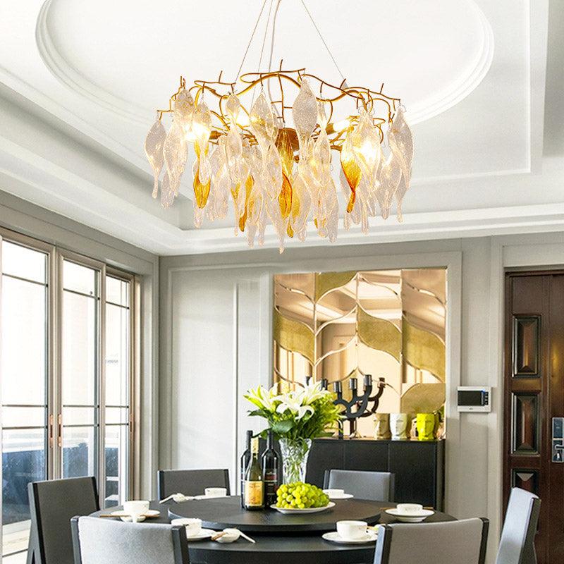 Crystal Spiral Chandelier Lighting Modern 6 Lights Gold LED Hanging Pendant for Dining Room Clearhalo 'Ceiling Lights' 'Chandeliers' 'Modern Chandeliers' 'Modern' Lighting' 280029