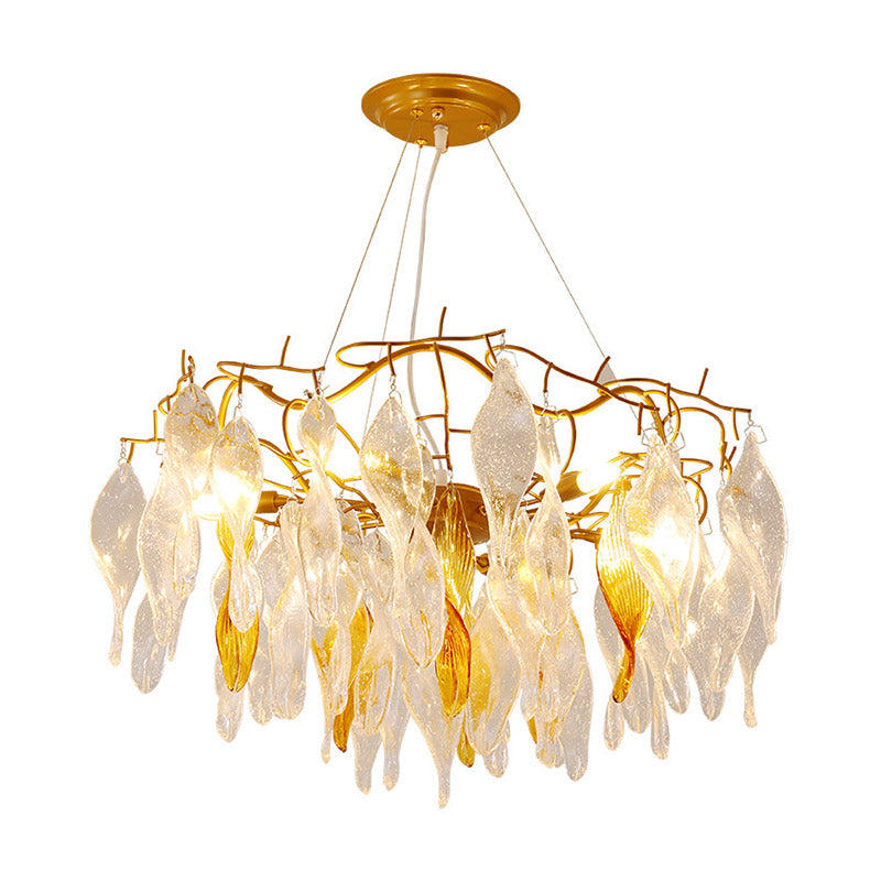 Crystal Spiral Chandelier Lighting Modern 6 Lights Gold LED Hanging Pendant for Dining Room Clearhalo 'Ceiling Lights' 'Chandeliers' 'Modern Chandeliers' 'Modern' Lighting' 280030