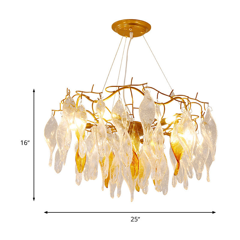 Crystal Spiral Chandelier Lighting Modern 6 Lights Gold LED Hanging Pendant for Dining Room Clearhalo 'Ceiling Lights' 'Chandeliers' 'Modern Chandeliers' 'Modern' Lighting' 280031