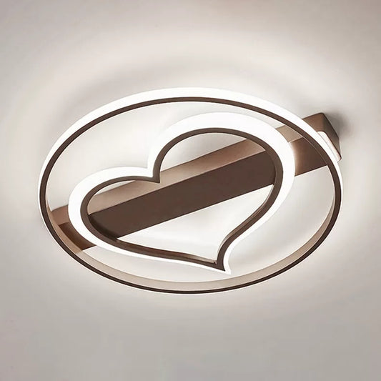 Modern Stylish Ceiling Fixture Loving Heart Acrylic Flush Ceiling Light for Study Room White Clearhalo 'Ceiling Lights' 'Close To Ceiling Lights' 'Close to ceiling' 'Flush mount' Lighting' 28009