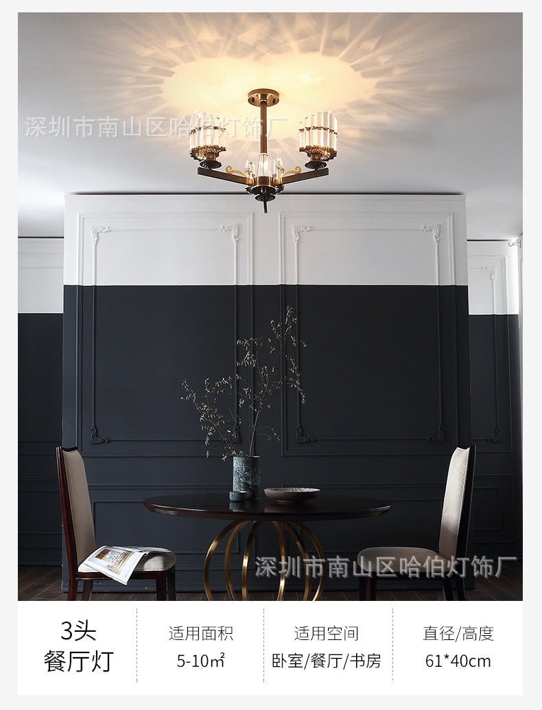 Modernism Sputnik Hanging Light 3/6/8 Heads Three Sided Crystal Rod Ceiling Chandelier in Black/Brass Clearhalo 'Ceiling Lights' 'Chandeliers' Lighting' options 280202