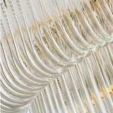 Fluted Crystal 2 Layers Hanging Pendant Light Postmodern 8 Heads Living Room Chandelier Lighting in Gold Clearhalo 'Ceiling Lights' 'Chandeliers' Lighting' options 280232