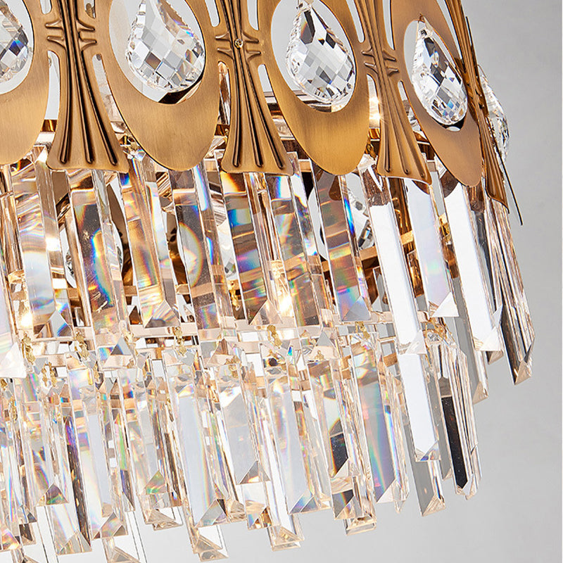 10 Heads Oval Suspension Lighting Modernism Gold Three Sided Crystal Rod Island Pendant Light Clearhalo 'Ceiling Lights' 'Island Lights' Lighting' 280310