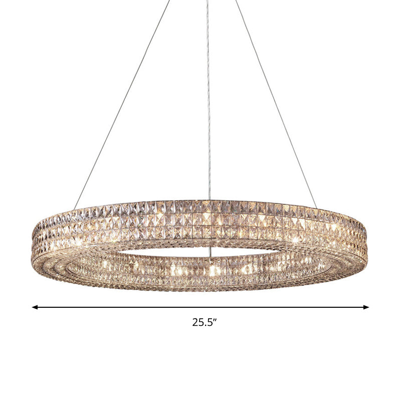 Ring Clear K9 Crystal Ceiling Pendant Light Simple 8/9 Heads Living Room Chandelier Light Clearhalo 'Ceiling Lights' 'Chandeliers' Lighting' options 280321