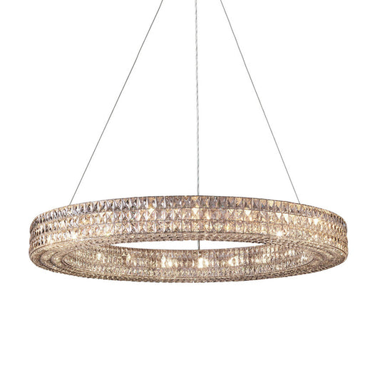 Ring Clear K9 Crystal Ceiling Pendant Light Simple 8/9 Heads Living Room Chandelier Light Clearhalo 'Ceiling Lights' 'Chandeliers' Lighting' options 280327