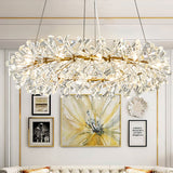 18 Heads Pendant Light Kit Simple Style Ring Clear Faceted Crystal Chandelier Lighting Fixture Clearhalo 'Ceiling Lights' 'Chandeliers' Lighting' options 280330