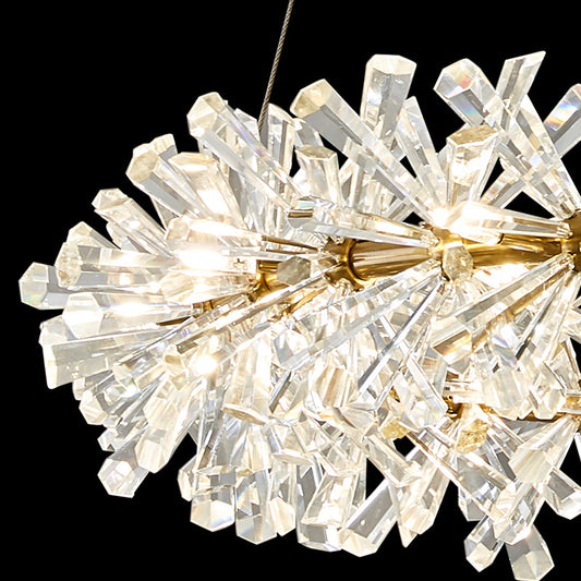 18 Heads Pendant Light Kit Simple Style Ring Clear Faceted Crystal Chandelier Lighting Fixture Clearhalo 'Ceiling Lights' 'Chandeliers' Lighting' options 280335