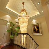 Gold 12 Heads Chandelier Lighting Modern Crystal Beaded Spiral Chandelier Pendant Light Clearhalo 'Ceiling Lights' 'Chandeliers' Lighting' options 280404