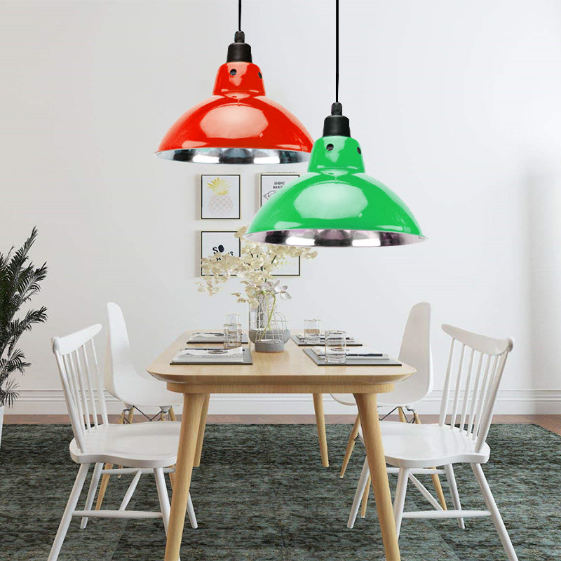 13"/16.5" Width Dome Dining Table Ceiling Pendant Industrial Stainless Steel 1 Head Black/Gray Hanging Pendant Lighting Clearhalo 'Art Deco Pendants' 'Black' 'Cast Iron' 'Ceiling Lights' 'Ceramic' 'Crystal' 'Industrial Pendants' 'Industrial' 'Metal' 'Middle Century Pendants' 'Pendant Lights' 'Pendants' 'Rustic Pendants' 'Tiffany' Lighting' 2805