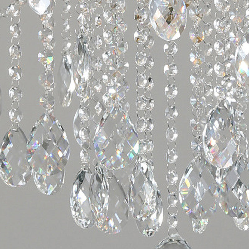 Modernist Candlestick Ceiling Chandelier Clear Crystal Glass 6/8 Bulbs Dining Room Pendant Lamp in Gold Clearhalo 'Ceiling Lights' 'Chandeliers' 'Modern Chandeliers' 'Modern' Lighting' 280520