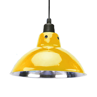 13"/16.5" Width Dome Dining Table Ceiling Pendant Industrial Stainless Steel 1 Head Black/Gray Hanging Pendant Lighting Yellow Clearhalo 'Art Deco Pendants' 'Black' 'Cast Iron' 'Ceiling Lights' 'Ceramic' 'Crystal' 'Industrial Pendants' 'Industrial' 'Metal' 'Middle Century Pendants' 'Pendant Lights' 'Pendants' 'Rustic Pendants' 'Tiffany' Lighting' 2806