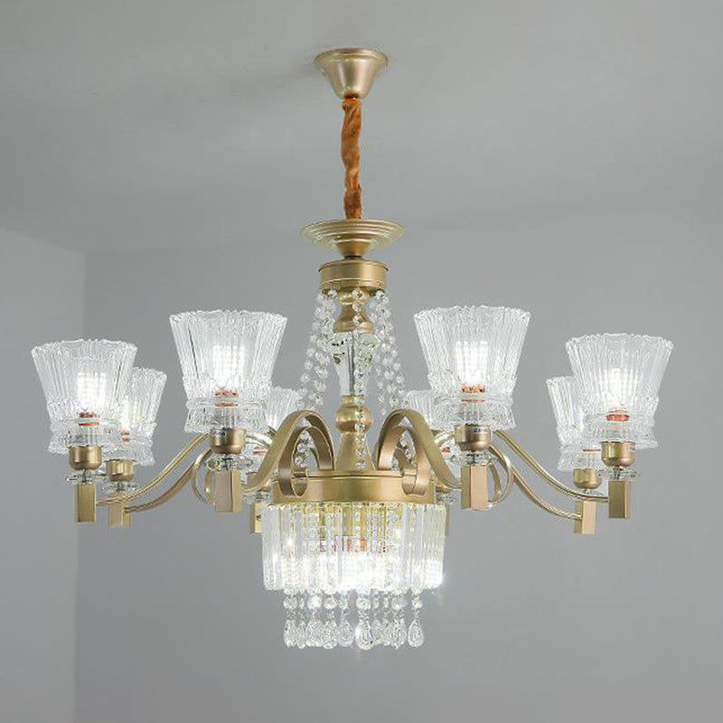 Sputnik Ceiling Chandelier Contemporary Crystal 11/13/15 Heads 37.5"/40.5"/41" Wide Satin Brass Hanging Light Clearhalo 'Ceiling Lights' 'Chandeliers' 'Modern Chandeliers' 'Modern' Lighting' 280703