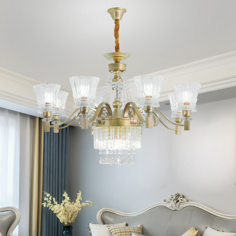 Sputnik Ceiling Chandelier Contemporary Crystal 11/13/15 Heads 37.5"/40.5"/41" Wide Satin Brass Hanging Light Clearhalo 'Ceiling Lights' 'Chandeliers' 'Modern Chandeliers' 'Modern' Lighting' 280704