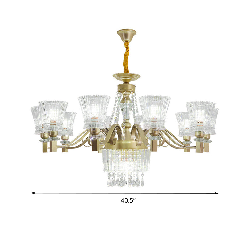 Sputnik Ceiling Chandelier Contemporary Crystal 11/13/15 Heads 37.5"/40.5"/41" Wide Satin Brass Hanging Light Clearhalo 'Ceiling Lights' 'Chandeliers' 'Modern Chandeliers' 'Modern' Lighting' 280710