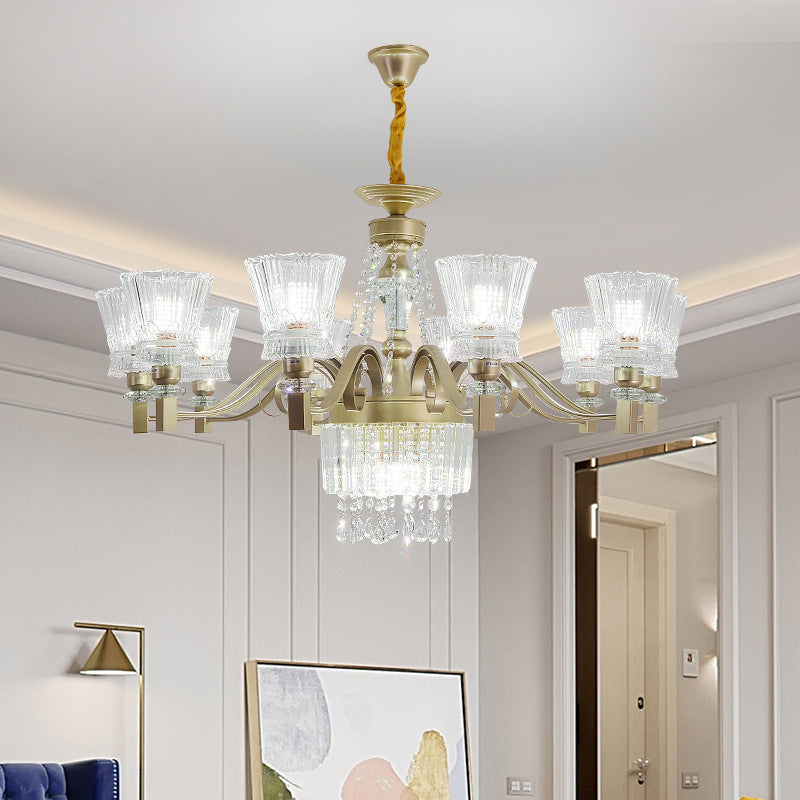 Sputnik Ceiling Chandelier Contemporary Crystal 11/13/15 Heads 37.5"/40.5"/41" Wide Satin Brass Hanging Light Satin Brass 40.5" Clearhalo 'Ceiling Lights' 'Chandeliers' 'Modern Chandeliers' 'Modern' Lighting' 280718