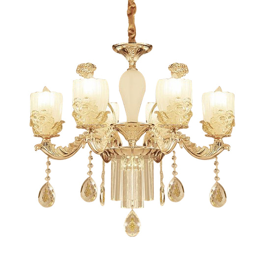 27.5"/31.5" Wide Sputnik Clear Glass Chandelier Light Simple 6/8 Heads Gold Pendant Light Fixture Clearhalo 'Ceiling Lights' 'Chandeliers' 'Modern Chandeliers' 'Modern' Lighting' 280819