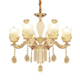 27.5"/31.5" Wide Sputnik Clear Glass Chandelier Light Simple 6/8 Heads Gold Pendant Light Fixture Clearhalo 'Ceiling Lights' 'Chandeliers' 'Modern Chandeliers' 'Modern' Lighting' 280819