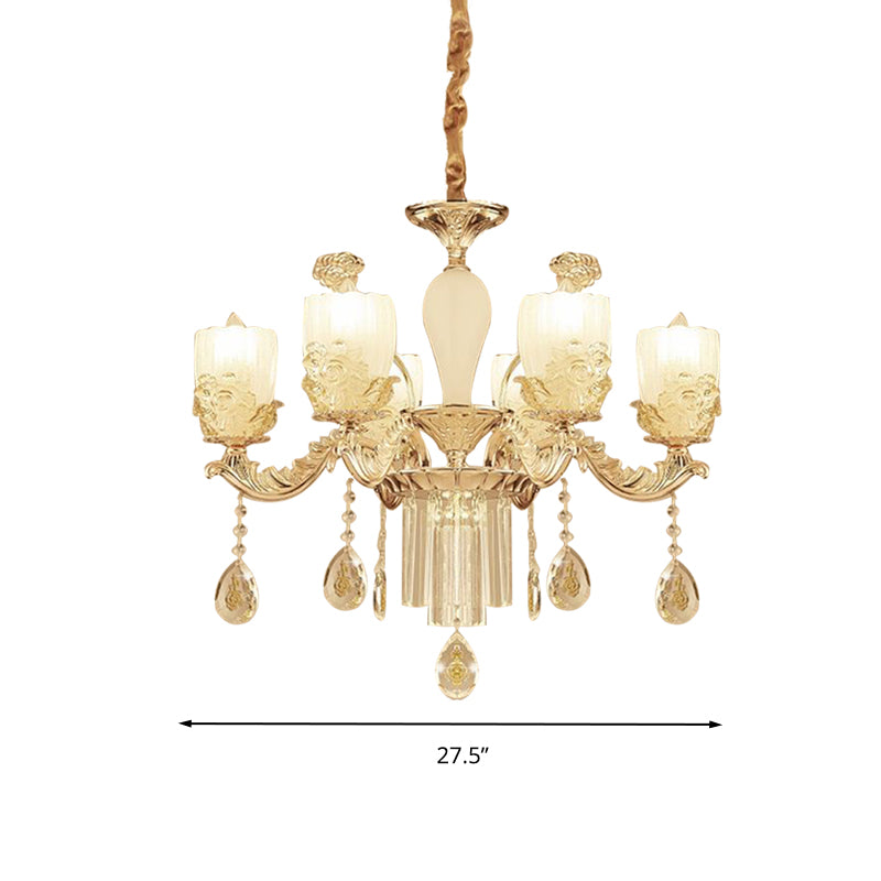 27.5"/31.5" Wide Sputnik Clear Glass Chandelier Light Simple 6/8 Heads Gold Pendant Light Fixture Clearhalo 'Ceiling Lights' 'Chandeliers' 'Modern Chandeliers' 'Modern' Lighting' 280820