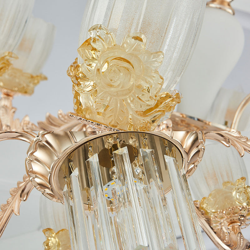 27.5"/31.5" Wide Sputnik Clear Glass Chandelier Light Simple 6/8 Heads Gold Pendant Light Fixture Clearhalo 'Ceiling Lights' 'Chandeliers' 'Modern Chandeliers' 'Modern' Lighting' 280821