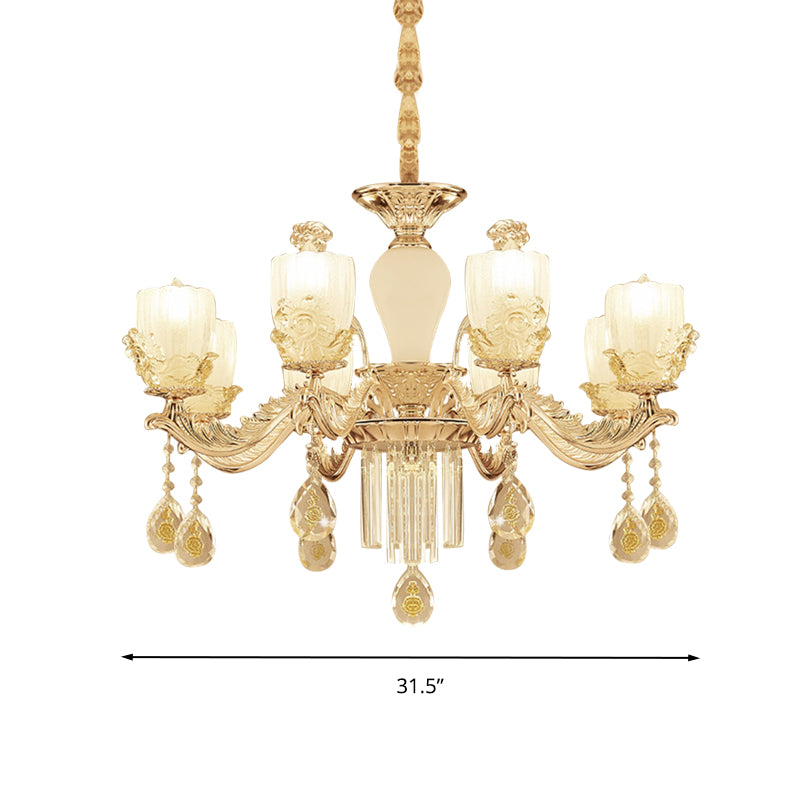 27.5"/31.5" Wide Sputnik Clear Glass Chandelier Light Simple 6/8 Heads Gold Pendant Light Fixture Clearhalo 'Ceiling Lights' 'Chandeliers' 'Modern Chandeliers' 'Modern' Lighting' 280825