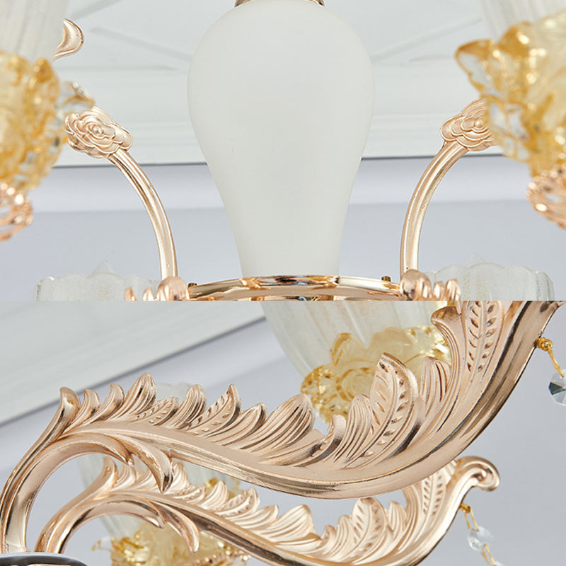 27.5"/31.5" Wide Sputnik Clear Glass Chandelier Light Simple 6/8 Heads Gold Pendant Light Fixture Clearhalo 'Ceiling Lights' 'Chandeliers' 'Modern Chandeliers' 'Modern' Lighting' 280826