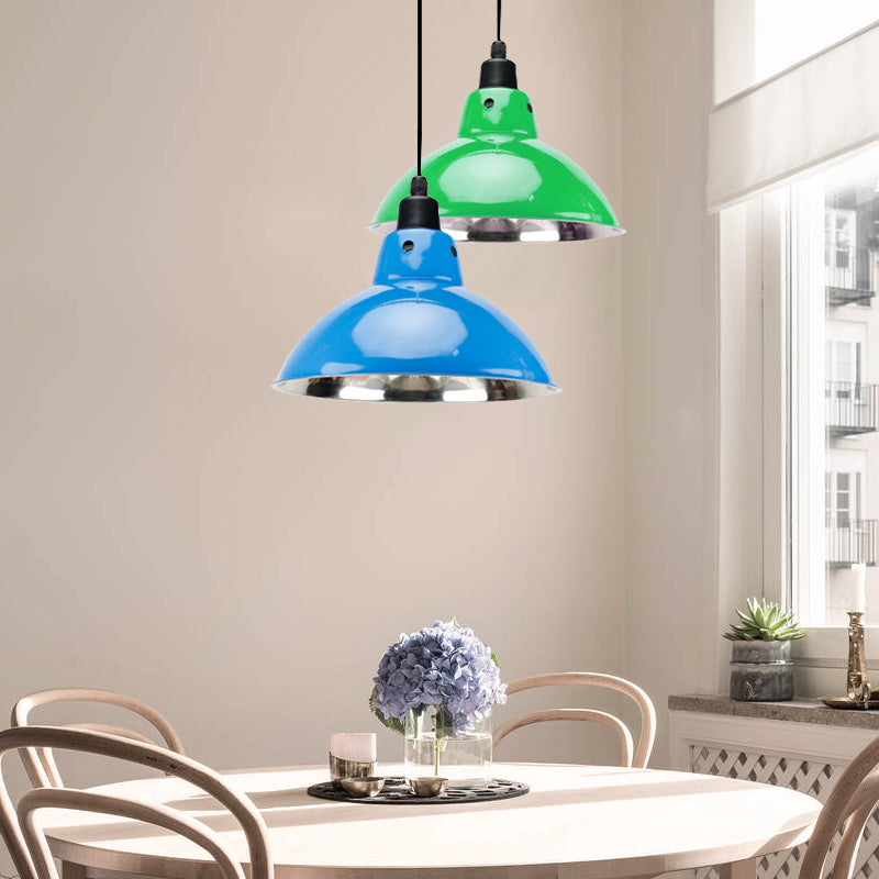 13"/16.5" Width Dome Dining Table Ceiling Pendant Industrial Stainless Steel 1 Head Black/Gray Hanging Pendant Lighting Clearhalo 'Art Deco Pendants' 'Black' 'Cast Iron' 'Ceiling Lights' 'Ceramic' 'Crystal' 'Industrial Pendants' 'Industrial' 'Metal' 'Middle Century Pendants' 'Pendant Lights' 'Pendants' 'Rustic Pendants' 'Tiffany' Lighting' 2810