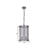 Cylindrical Screen Iron Hanging Pendant Farmhouse 2/4 Lights Black Chandelier Lighting Clearhalo 'Ceiling Lights' 'Chandeliers' Lighting' options 281042