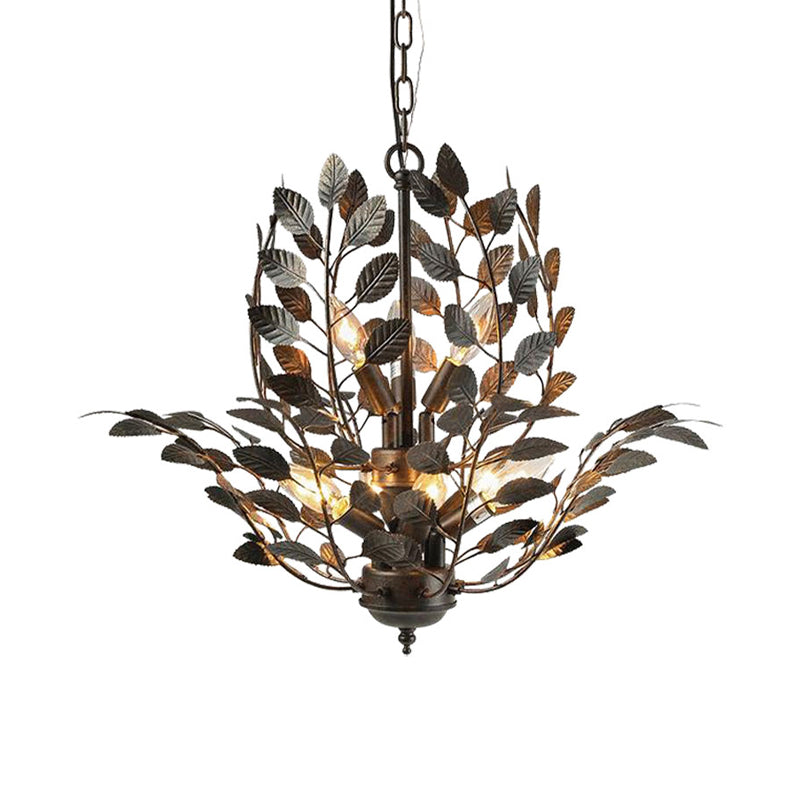 Metal Rust Chandelier Light Branching 8 Lights Farmhouse Ceiling Lighting Fixture Clearhalo 'Ceiling Lights' 'Chandeliers' Lighting' options 281078