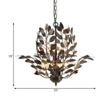 Metal Rust Chandelier Light Branching 8 Lights Farmhouse Ceiling Lighting Fixture Clearhalo 'Ceiling Lights' 'Chandeliers' Lighting' options 281079