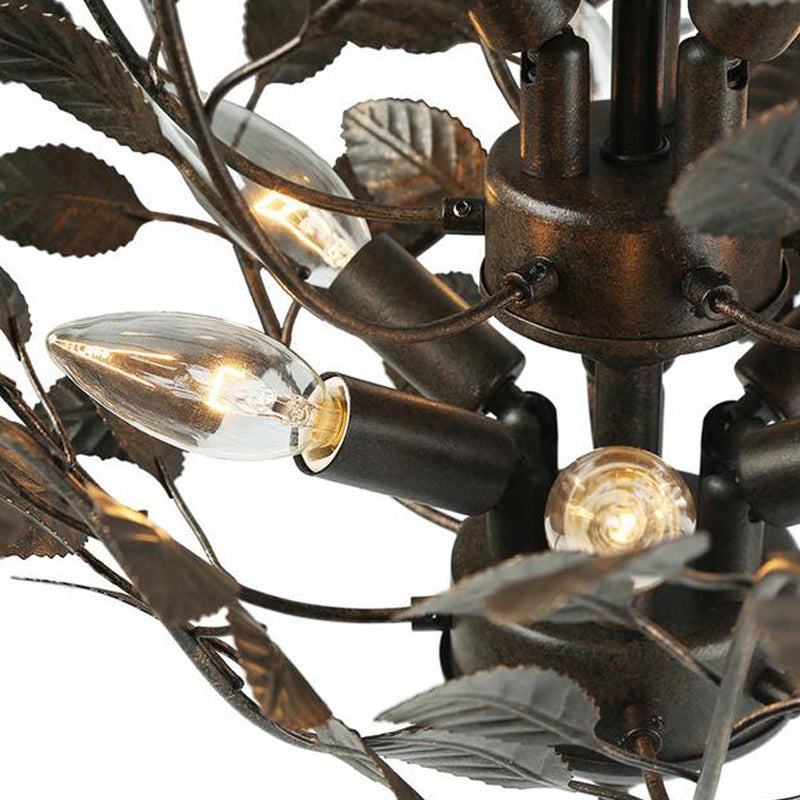 Metal Rust Chandelier Light Branching 8 Lights Farmhouse Ceiling Lighting Fixture Clearhalo 'Ceiling Lights' 'Chandeliers' Lighting' options 281080