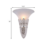 Bell Shade Indoor Wall Light Fixture Vintage Frosted Glass and Resin 1 Light Gold/Silver Flush Wall Sconce Clearhalo 'Wall Lamps & Sconces' 'Wall Lights' Lighting' 281699