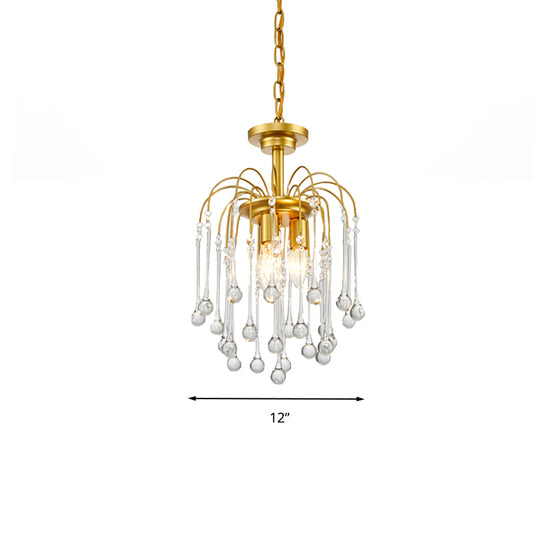 Clear/Deep Tan Crystal Sputnik Pendant Chandelier Traditionary 3/5/6 Bulbs Ceiling Hanging Light in Gold Clearhalo 'Ceiling Lights' 'Chandeliers' Lighting' options 281891