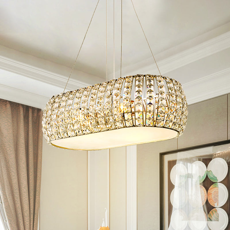 Laser Cut Ceiling Chandelier Tradition Clear Crystal 6 Heads Gold Suspension Pendant Light Clearhalo 'Ceiling Lights' 'Chandeliers' Lighting' options 282010