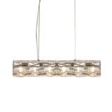 Cut Clear Crystal Tube Island Light Modernism 6/8 Bulbs Suspended Lighting Fixture Clearhalo 'Ceiling Lights' 'Island Lights' Lighting' 282158