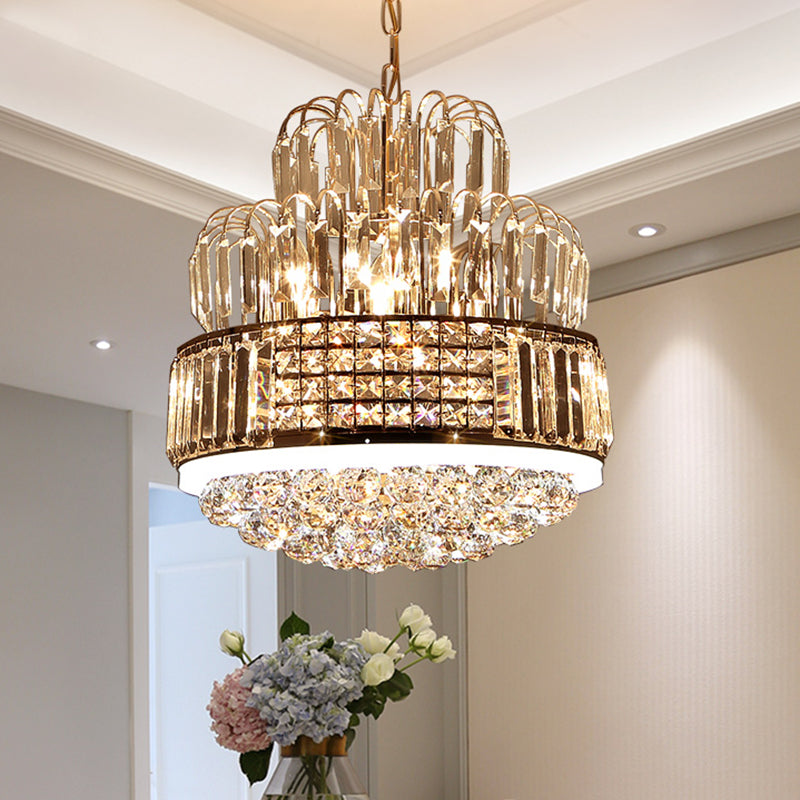 Crystal Ball Circular Chandelier Lighting Modern 11 Lights Gold Hanging Pendant for Dining Room Gold Clearhalo 'Ceiling Lights' 'Chandeliers' 'Modern Chandeliers' 'Modern' Lighting' 282717