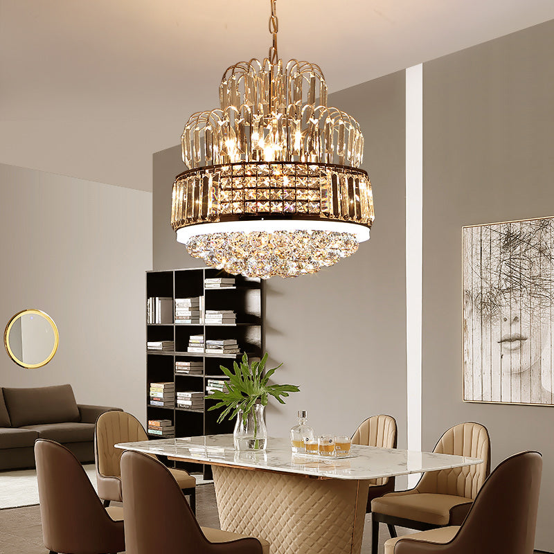 Crystal Ball Circular Chandelier Lighting Modern 11 Lights Gold Hanging Pendant for Dining Room Clearhalo 'Ceiling Lights' 'Chandeliers' 'Modern Chandeliers' 'Modern' Lighting' 282719