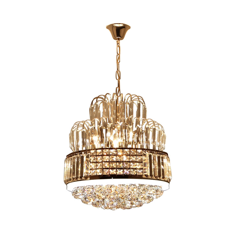 Crystal Ball Circular Chandelier Lighting Modern 11 Lights Gold Hanging Pendant for Dining Room Clearhalo 'Ceiling Lights' 'Chandeliers' 'Modern Chandeliers' 'Modern' Lighting' 282720