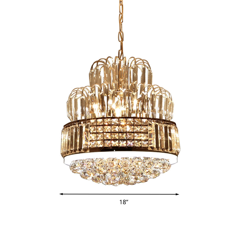 Crystal Ball Circular Chandelier Lighting Modern 11 Lights Gold Hanging Pendant for Dining Room Clearhalo 'Ceiling Lights' 'Chandeliers' 'Modern Chandeliers' 'Modern' Lighting' 282721