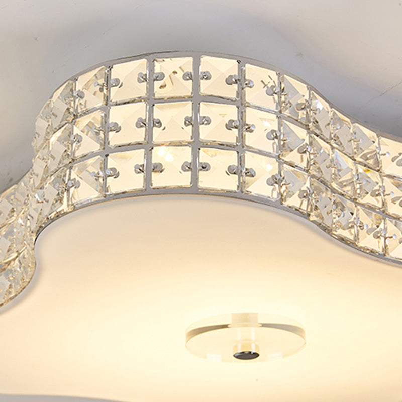 Starfish Bedroom Flush Mount Light Fixture K9 Crystal Simple LED Ceiling Light in Silver, 12"/16"/19.5" Wide Clearhalo 'Ceiling Lights' 'Close To Ceiling Lights' 'Close to ceiling' 'Flush mount' Lighting' 283308