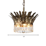 K9 Crystal 2-Tier Hanging Chandelier Traditional 3/4 Lights Gold/Antique Bronze Ceiling Lamp for Living Room Clearhalo 'Ceiling Lights' 'Chandeliers' Lighting' options 283696