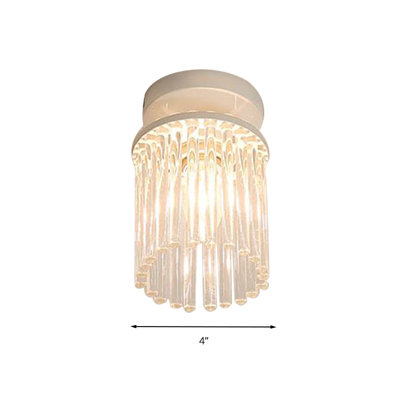 White Petal/Cylinder Flush Mount Light Fixture Modern 1/3/5 Lights Crystal Rod Ceiling Light Clearhalo 'Ceiling Lights' 'Close To Ceiling Lights' 'Close to ceiling' 'Semi-flushmount' Lighting' 283869